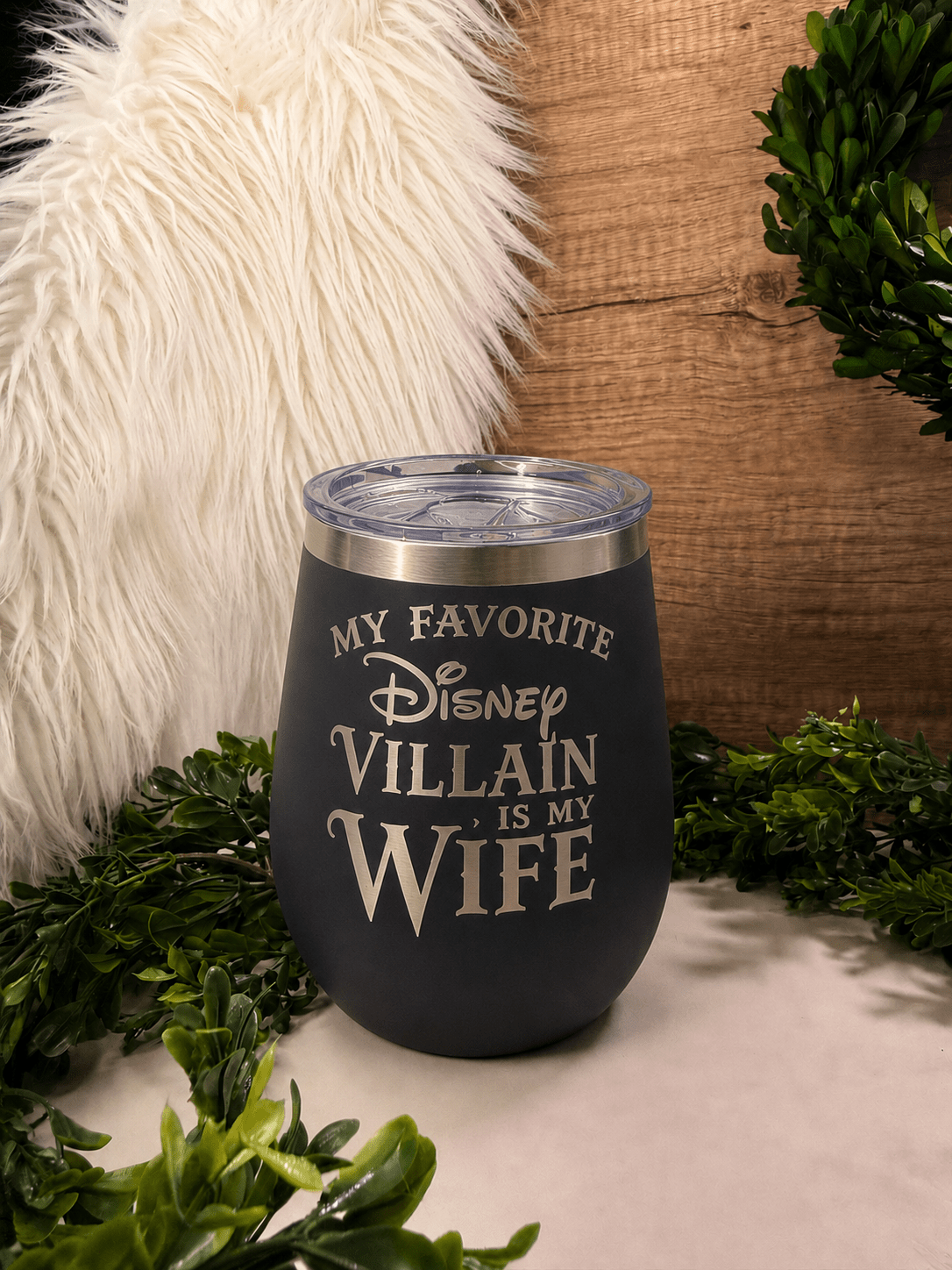12oz Favorite Disney Villain - Beam The Vibe 12oz Favorite Disney Villain in with laser engraved design