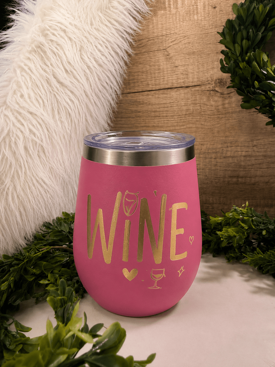 12oz Love Wine - Beam The Vibe 12oz Love Wine in with laser engraved design