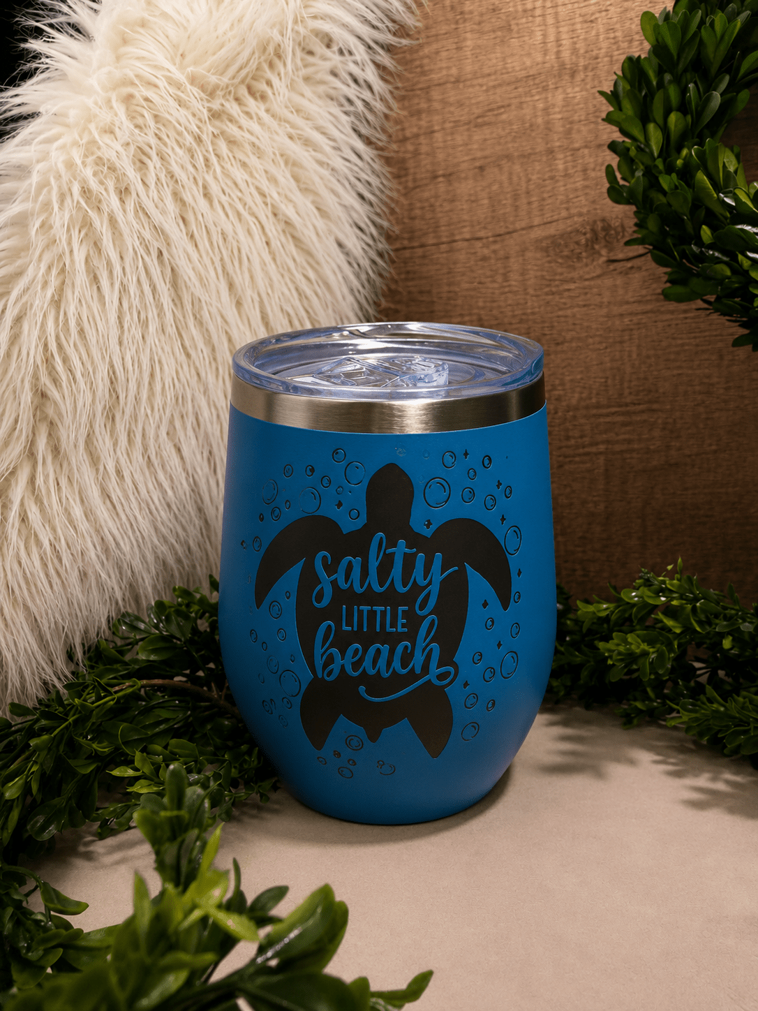 12oz Salty Little Beach - Beam The Vibe 12oz Salty Little Beach in with laser engraved design