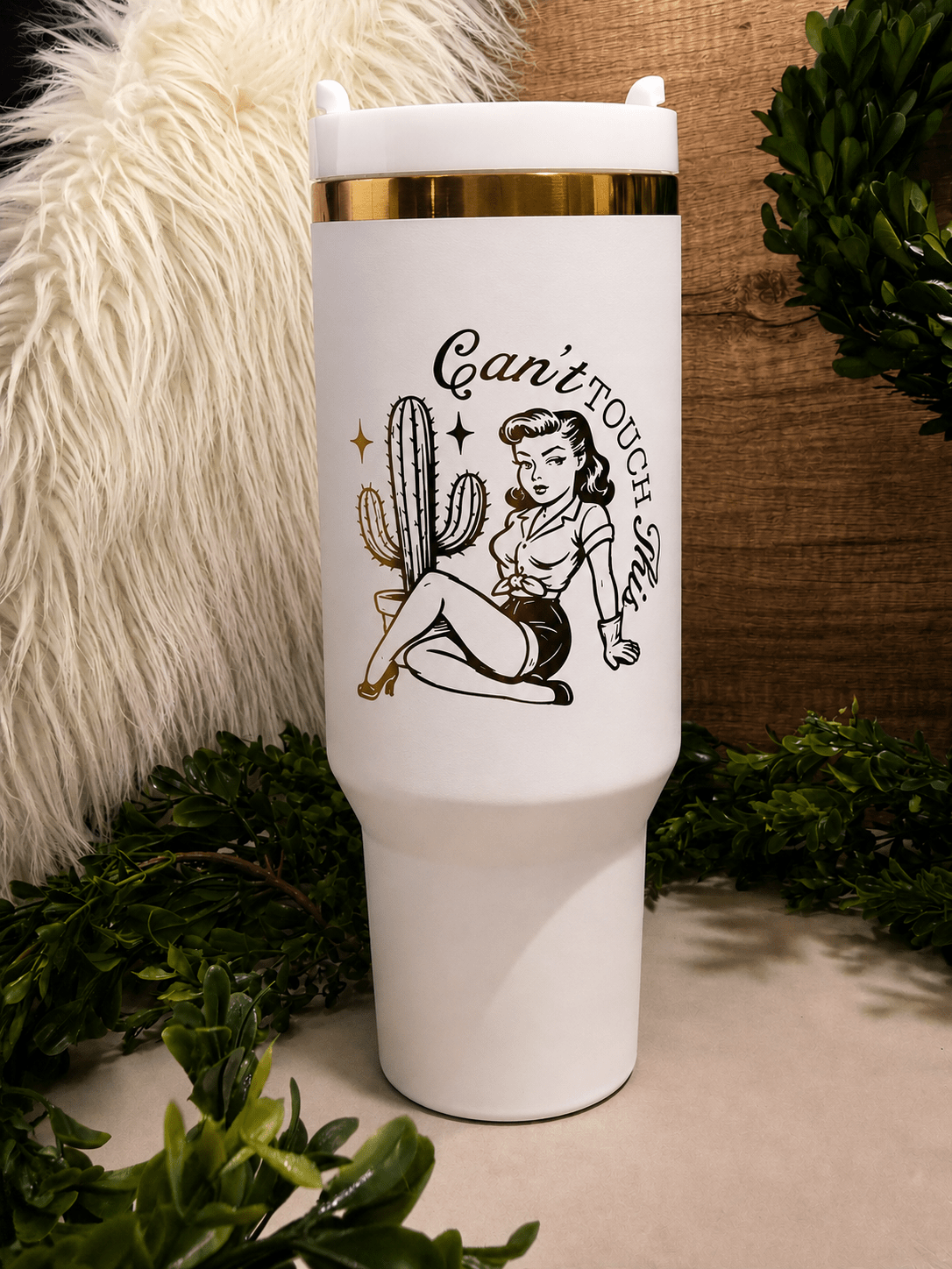 40oz Cant Touch This - Beam The Vibe 40oz Cant Touch This in with laser engraved design