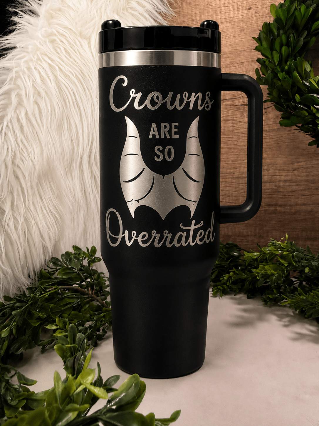 40oz Crowns are Overrated - Beam The Vibe 40oz Crowns are Overrated in with laser engraved design