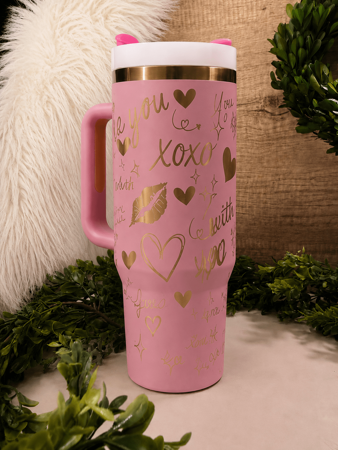40oz Hearts - Beam The Vibe 40oz Hearts in with laser engraved design